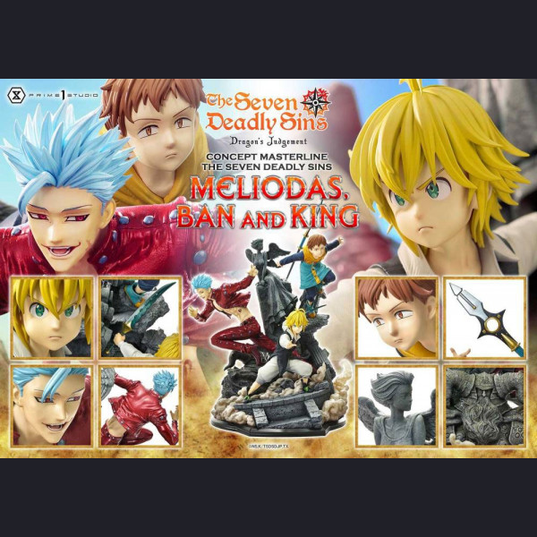 Prime 1 Studio CMNTZ-01 Meliodas, Ban and King - The Seven Deadly Sins